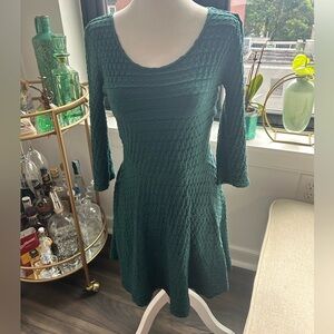 Topshop green mini flare dress - stretchy